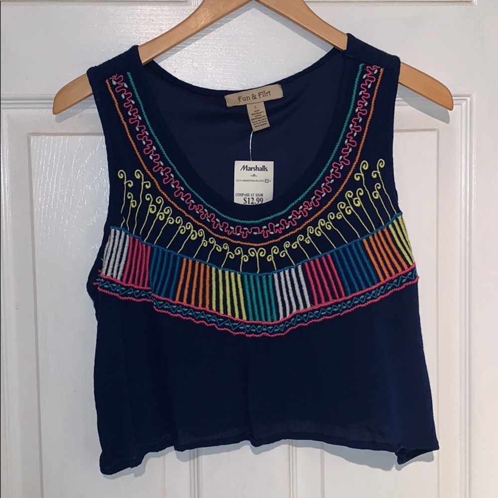 Navy blue crop top